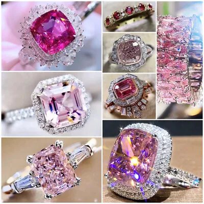 $3.55 • Buy Elegant 925 Silver Filled,Gold Wedding Rings Women Cubic Zircon Jewelry Sz 6-10