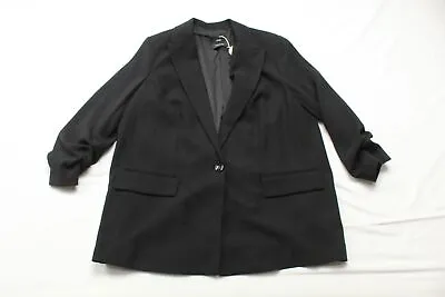 Mango Women's Plus Lapel-Collar Flowy Suit Blazer MP7 Black Size 1XL NWT • $33.99