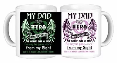 £8.99 • Buy My Dad My Hero My Guardian Angel He Watches Over My Back Novelty Ceramic Mug
