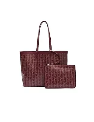 [Lacoste] Jelly Coated Canvas Medium Tote Bag NF4344ZE Burgundy      • $404.58