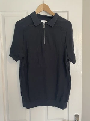 £5 • Buy Reiss  Airdale Mens Zip Polo Shirt - Blue - Size Medium - Excellent Condition