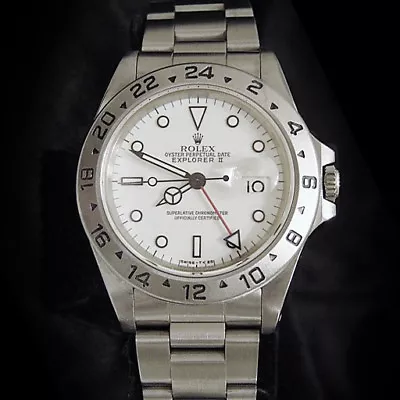 Rolex Stainless Steel Oyster Perpetual Explorer II Date Watch 40mm White 16570 • $15526.07