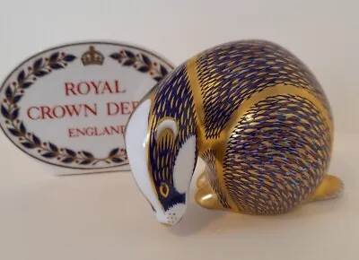 £70 • Buy Royal Crown Derby Badger, Paperweight, Silver Stopper, Very Good Condition