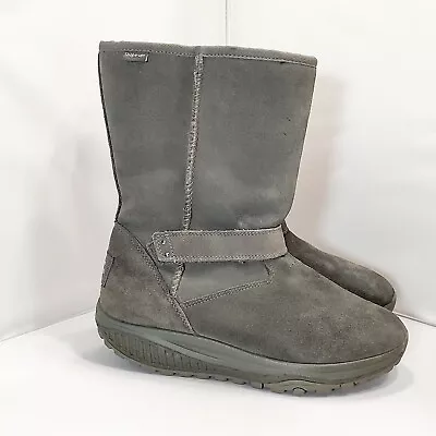 Sketchers Women's Shape Ups Gray Leather Suede XL Bollard Wedge Toning Boots 7.5 • $23.95