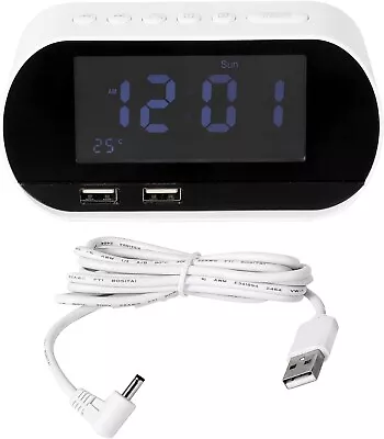 Alarm Clock Radio FM With Sleep Timer Dual USB Port Charging Digital Display • $35.39