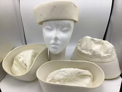 Vintage U.S. Navy White Dixie Cup Hat Sailor Military Lot Of 4 Kitchen M1 • $18.95