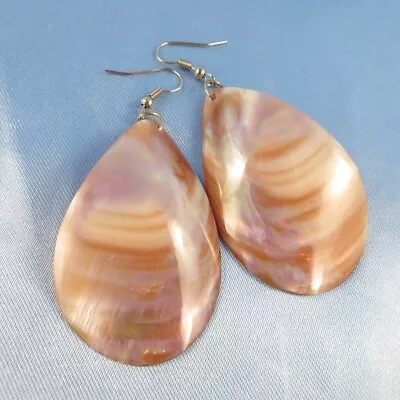 Sparkling MOP Mother Of Pearl Teardrop Shaped Dangle Hook Earrings Shell • $14.99