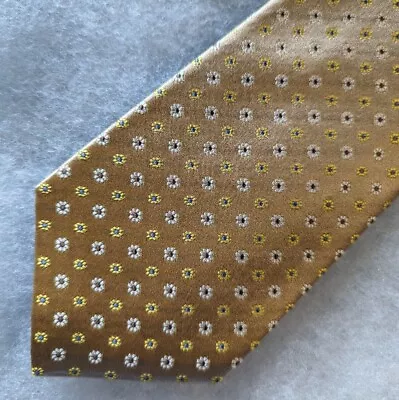 Kiton 7 Fold Taupe Small Floral Tie • $88