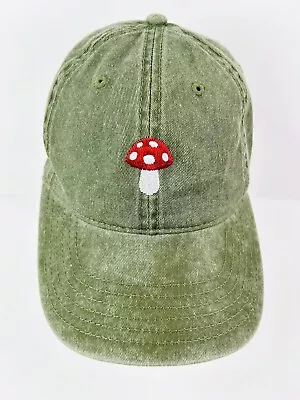 Mighty Fine Mushroom Strapback Green Hat Adjustable • $9.95