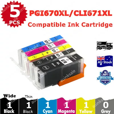 5X Non-OEM PGI 670XL CLI 671XL Ink Cartridge For Canon Pixma MG5765 MG6860 5060 • $10.40