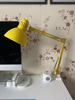 IKEA Tertial Yellow Work Lamp Adjustable Arm Table Lighter Desk Study Office • £19.99