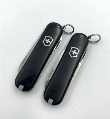 $11.99 • Buy Lot Of Two Victorinox Classic SD Black Swiss Army Knife 58mm SAK