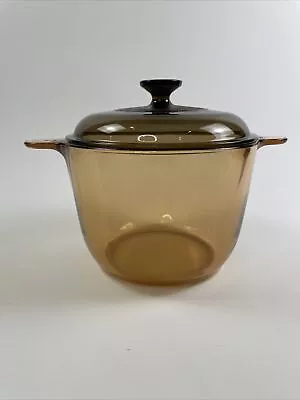 Vision Corning Ware Amber 3.5 L Stock Pot With Lid V-2.5-C Made In France EUC • $34.97