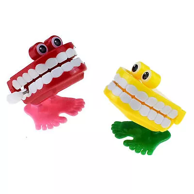 Wind Up Clockwork Toy Chattering Funny Cute Walking Teeth Toys • $19.91