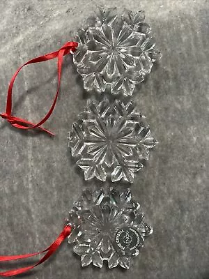 The Lenox Crystal Snowflake Ornament Made In Czech Republic - Lot Of 3 (NO COA) • $15.03