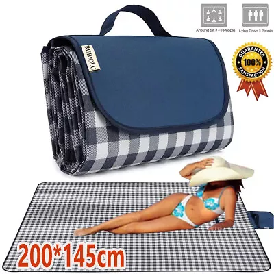 200CM Extra Large Waterproof Picnic Blanket Mat Camping Beach Rug Outdoor NEW • $24.90