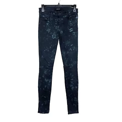 J Brand Women's Blue Shattered Glass Super Skinny Stretch Ankle Jeans Size 26 • $27.99