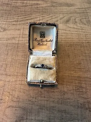 18ct Gold And Platinum Diamond And Sapphire Ring Vintage Size K • £200