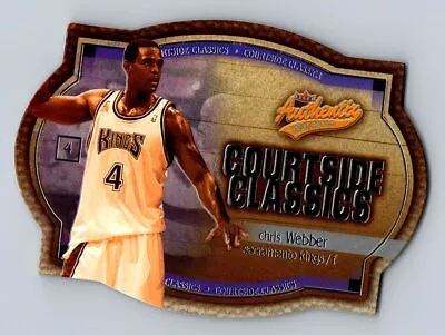 2002 Fleer Authentix 6 CC Chris Webber Kings /750 Courtside Classics Silver • $4.99