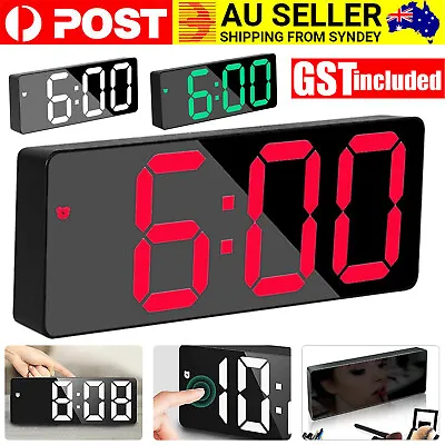 LED Digital Clock Mirror Display Snooze Alarm Temperature Time Desk Table Decor~ • $16.76