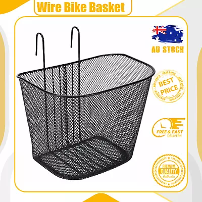 Wire Bike Basket Front Bicycle Storage Holder Hanging  Rust Prevention Coating. • $15.95