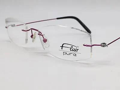 Flair Eyeglasses Frames Woman Purple Rimless Pure Minimal 968 688 + Case • $96.32