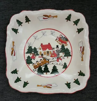 Mason’s Christmas Village Square Ironstone Cake Plate Bowl 8.5” CH5789 England • $49.90