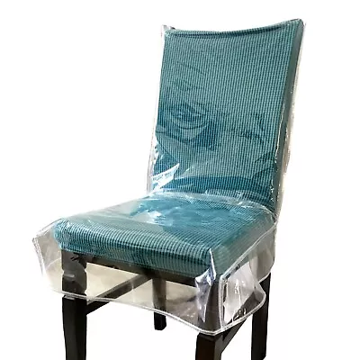 4-Pack Waterproof PVC Chair Covers Clear W21xD18  - Kitchen/Party Protector • $28.99