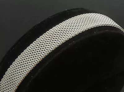 925 Sterling Silver - Vintage Minimalist Fashion Mesh Link Bracelet - BT9470 • $89.95