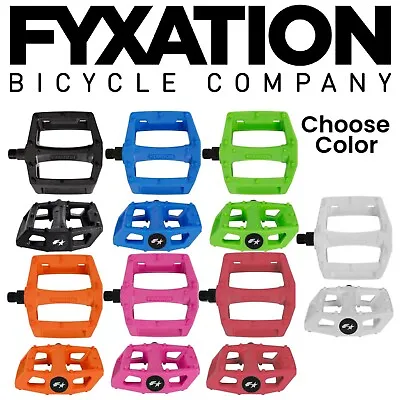 Fyxation Gates BMX Mountain Bike Wide Platform 9/16 Pedals Molded Pins PickColor • $20.50