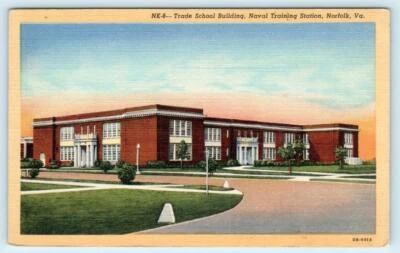 $6.78 • Buy NORFOLK, Virginia VA~ Naval Training Center TRADE SCHOOL BUILDING 1940s Postcard