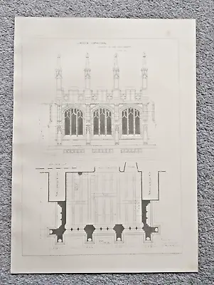 Lincoln Cathedral Chantry Of The Holy Trinity - Large Antique Plate - 1890 • £14.99