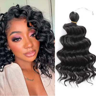 10  Short Ocean Wave Crochet Hair Afro Curls Ombre Wave Braiding Hair Extensions • $8.99