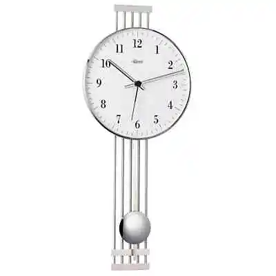 Hermle Radio Controlled Nickel Wall Clock 70981-000871 • £185