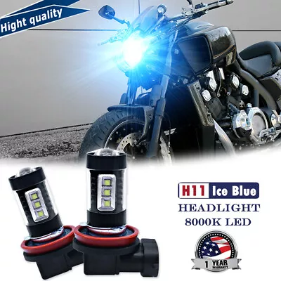 $18.75 • Buy Ice Blue H11 LED Headlight Bulbs For Yamaha VMX1200 VMX1700 V Star 650/950/1100