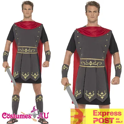 Mens Roman Gladiator Costume Hercules Toga Medieval Halloween Soldier Outfits • $25.90