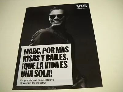 MARC ANTHONY Por Mas Risas Y Bailes Que La Vida Es Una Sola 2021 Promo Poster Ad • $9.95