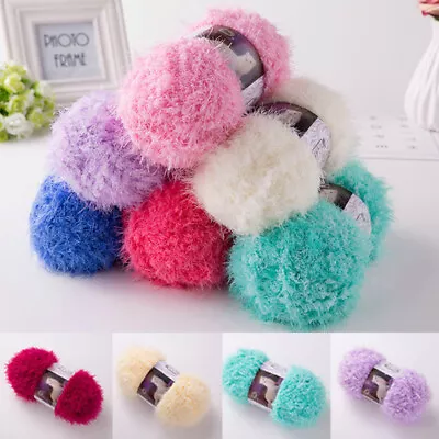 Mink Yarn Faux Fur Mohair Wool Cashmere Long Hair Crochet Sweater Thread DIY • $4.68