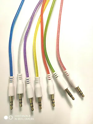 3.5mm Jack Male To Male Plug Aux Cable Audio Lead For Headphone/MP3/iPod/Car • £2.29