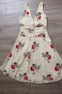 $29.99 • Buy Vintage 50's Marilyn Monroe Rose Floral Lace V Neck Lace Romantic Summer Dress