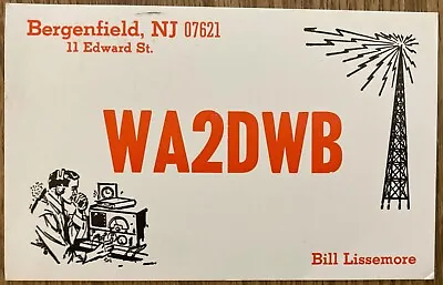 QSL Card - Bergenfeld New Jersey USA - 1973 - WA2DWB • $6