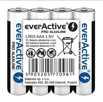 50x Everactive Pro Alkaline LR03 AAA 15 V Battery 4er Pack Sealed • $40.06