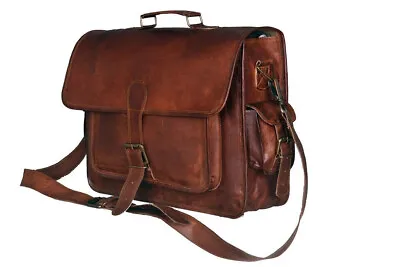 Mens Genuine Leather Vintage Laptop Shoulder Briefcase Messenger Satchel Bag NE • $56.40