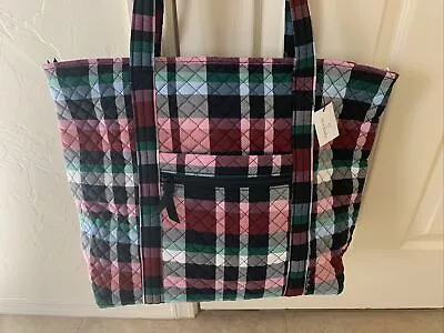 Vera Bradley Vera Large Tote In Ribbons Plaid New With Tags • $60