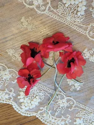 Antique Vintage Victorian Edwardian Titanic 1920s Millinery Flowers Poppies • $10