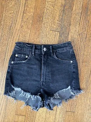 Zara Women’s Shorts Denim Jeans Cutoffs Distressed Black NEW Size 32 • $14