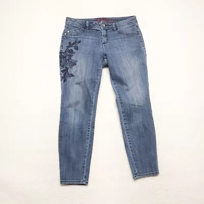 Elle Women's Size 8 Blue Skinny Leg Medium Wash Cotton Blend Stretch Denim Jeans • $13.04