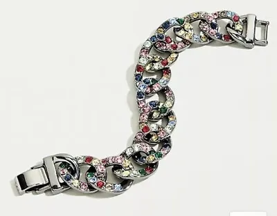 J.Crew PAVÉ CHAIN BRACELET! NWOT New$59.50 MULTI COLOR • $29.50