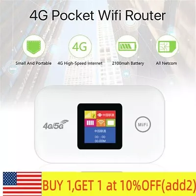 2024 Unlocked LTE 4G Wireless WiFi Router Mobile Broadband MIFI LCD Hotspot • $24.40