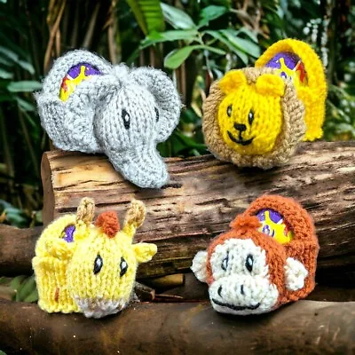 KNITTING PATTERN - Easter Zoo Animal Basket Fits Creme Egg - Lion Elephant • £3.25